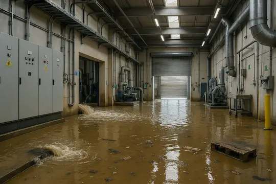 ゲリラ豪雨で浸水したリビング
